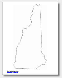 printable New Hampshire outline map