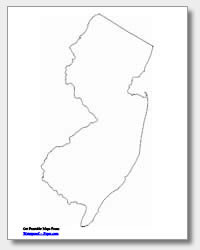 printable New Jersey outline map