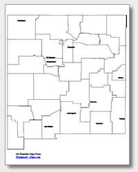 printable New Mexico major cities map labeled