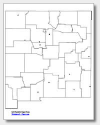 printable New Mexico major cities map unlabeled