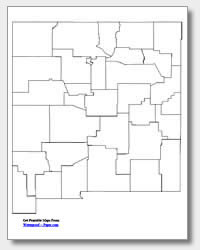 printable New Mexico county map unlabeled