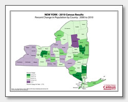printable New York population change map