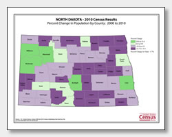 printable North Dakota population change map