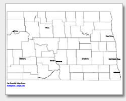 printable North Dakota major cities map labeled