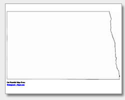 printable North Dakota outline map