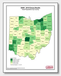 printable Ohio population by county map