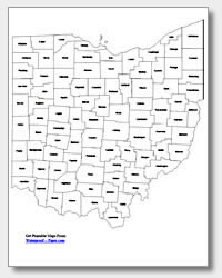 printable Ohio county map labeled