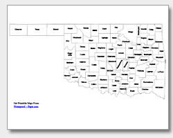 Printable Oklahoma Maps State Outline County Cities