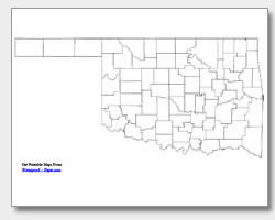 printable Oklahoma county map unlabeled