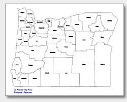 printable Oregon county map labeled