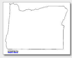 printable Oregon outline map