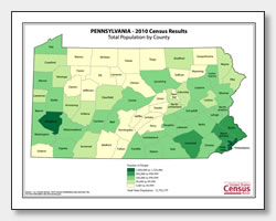 printable Pennsylvania population by county map