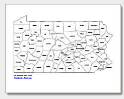 printable Pennsylvania county map labeled