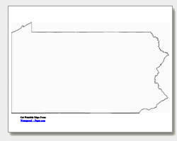 printable Pennsylvania outline map