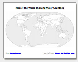 Printable World Outline Maps