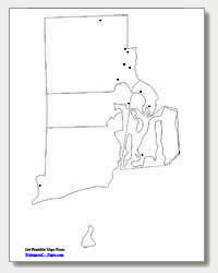 printable Rhode Island major cities map unlabeled