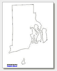 printable Rhode Island outline map