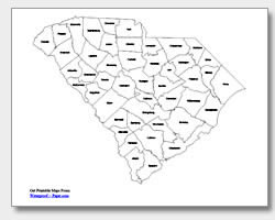 printable South Carolina county map labeled
