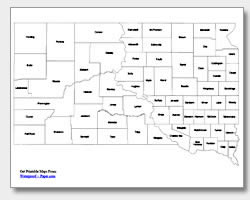 printable South Dakota county map labeled