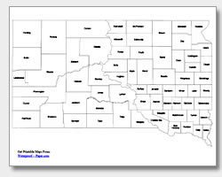 Printable South Dakota Maps State Outline County Cities