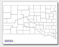 printable South Dakota county map unlabeled