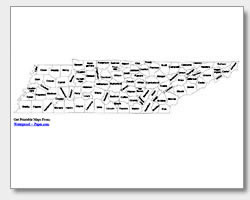 printable Tennessee county map labeled