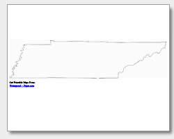 printable Tennessee outline map