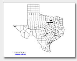 printable Texas major cities map labeled