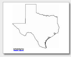 printable Texas outline map