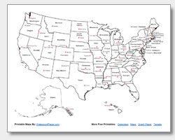 Free Printable Map Of The United States With State And Capital Names