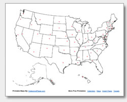 State capital location map