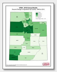 printable Utah population change map