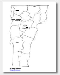 printable Vermont major cities map labeled