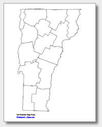 printable Vermont county map unlabeled