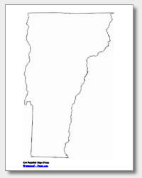 printable Vermont outline map