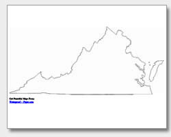 printable Virginia outline map