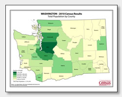 printable Washington population by county map