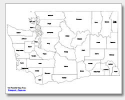 Printable Washington Maps State Outline County Cities