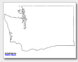 printable Washington outline map