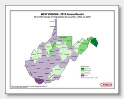 printable West Virginia population change map