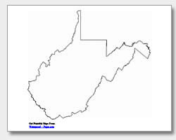 printable West Virginia outline map