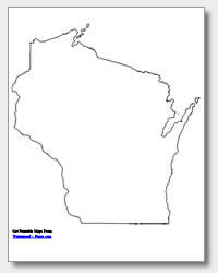 printable Wisconsin outline map