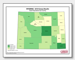 printable Wyoming population by county map