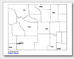 printable Wyoming major cities map labeled