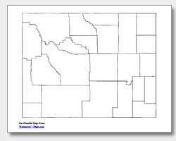 printable Wyoming county map unlabeled